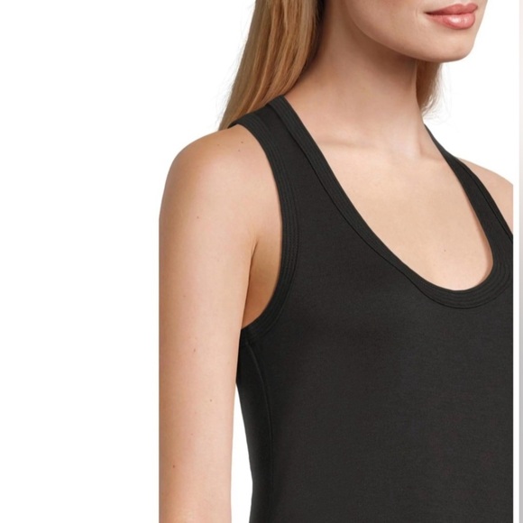 NWT Tommy Bahama Drapey Ponte Sleeveless Black Tank Midi Dress Large - Picture 3 of 15